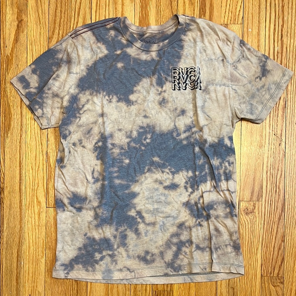RVCA Men's Tie-Dye Shirt - Blue and Beige